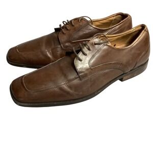 Florsheim Brown Leather Dress Shoes Square Toe‎ Oxfords Lace Up 9.5 D
